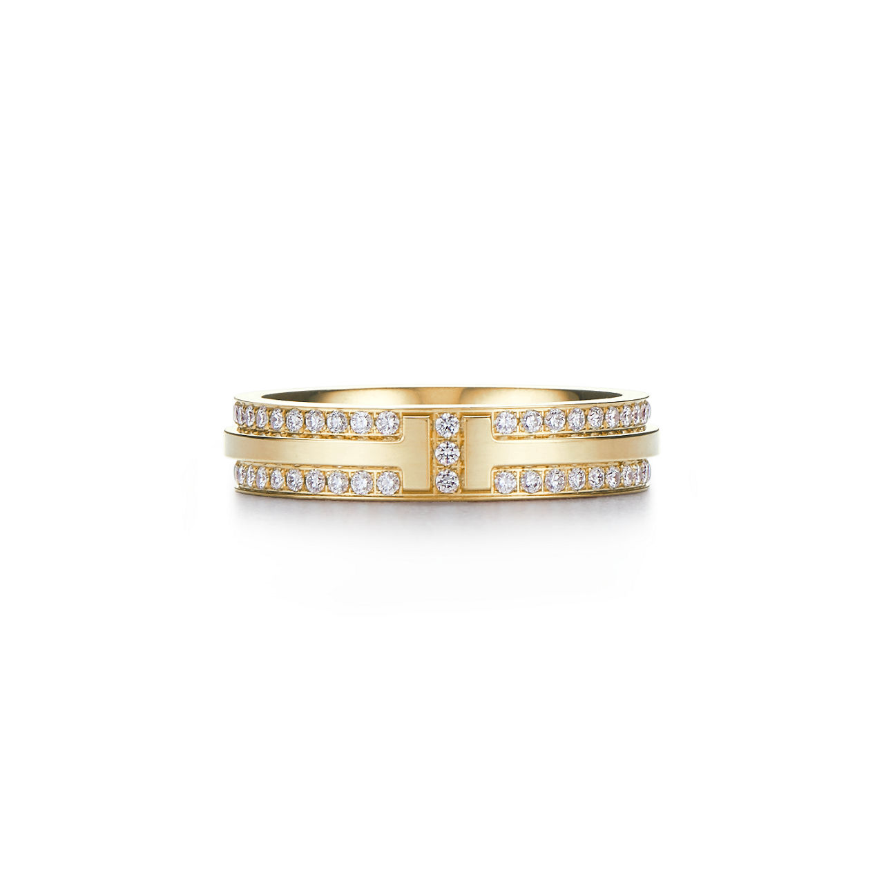 Narrow Pavé Diamond Ring in Yellow Gold